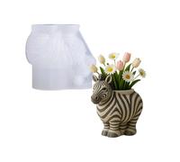 Molde para maceta con forma de cebra para recipientes de resina únicos, cera derretida, pequeños soportes para plantas, para regalos artísticos, molde flexible
