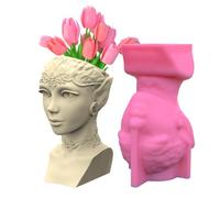 Molde para maceta Lady Head - Molde estilo europeo para macetas bricolaje | Molde decorativo para el hogar para hacer manualidades para macetas de flores suculentas, portalápices, organizadores