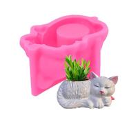 Molde para macetas de animales | Molde para maceta de gato tumbado, moldes para macetas con forma de gato lindo, de maceta de fundición de resina epoxi para hacer, soporte de almacenamien