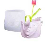 Molde para macetas, moldes para macetas de hormigón con cara humana, decoración del hogar, soporte de almacenamiento de fácil liberación para jabón, , vela, arcilla de hormigón