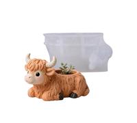 Molde Para Macetero De Vaca Silicona Alto Detalle Hecho A Mano Fabricación Joyas Resina Suministros Artesanía Contenedor Completo Decoraciones Cosidas A Mano Moldes Decorativos