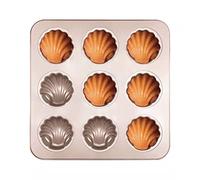 Molde para Madeleine Bandeja para Hornear Madeleine para Pastel Molde en Forma de Concha para Tartas de Postre Francés Antiadherente Molde para Horno de Acero al Carbono para 9 Cavidades