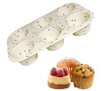 Molde para magdalenas, molde de silicona para muffins | 2 moldes redondos para galletas de chocolate - Molde de cocción para sándwiches creativos, sartén de huevo antiadherente, moldes para magdalenas