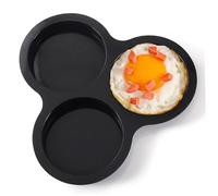 Molde para muffins con freidora de aire, bandeja para muffins de silicona de 3 cavidades para huevos y pasteles con formas perfectas Bandeja para hornear flexible para freidora y horno, apto para
