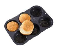 Molde para muffins genérico para hornear flexible y reutilizable, bandeja multiforme | Ideal para hamburguesas, inglés, pequeños sándwich, hornos domésticos, rendimiento antiadherente, limpieza