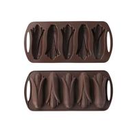 Molde para pan de palitos de maíz, molde de silicona para hornear para hornear, molde de postre antiadherente con forma de hoja de nuez, molde de pastel resistente a altas temperaturas para varios