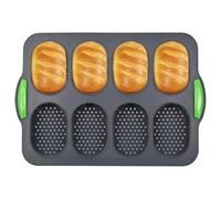 Molde para pan de silicona para bollería, baguettes, revestimiento antiadherente reutilizable