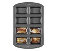 Molde para pan peque?o antiadherente Wilton Perfect Results de 8 cavidades, 15,2 x 9,5 x 1,6 pulgadas, gris