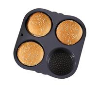 Molde para panecillos para hamburguesas - Bandeja para hornear panecillos para hamburguesas, molde para hamburguesas de silicona de 4/6 cavidades, moldes para muffins | Molde para hornear pan, molde p