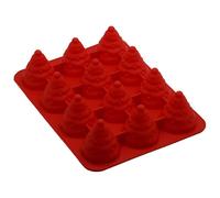 Molde para pastel de mousse, 1 molde de silicona de 12 agujeros con forma de árbol de Navidad acanalado