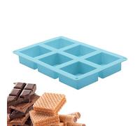 Molde para Pasteles - Moldes para chocolate de 6 cavidades para hornear - Cubitera Cuadrada Antiadherente para Cubitos de Hielo, Suministros para Hornear para Caramelos, Cupcakes, Resina,