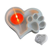 Molde Para Patas - Dije Artesanal De Silicona De 12,8 X 10,8 X 1,9 Cm | Juego De Moldes De Fundición De Joyería Con Estampado De Patas, Kit De Fundición De Silicona Con Forma De Corazón Para Hacer Col
