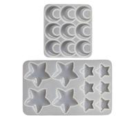Molde para pendientes, molde de resina epoxi, molde para aretes de luna creciente, molde de silicona para luna y estrellas, resina de joyería celestial, tema de fase creciente para joyería de luna