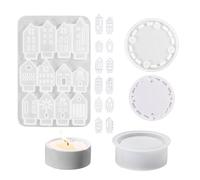 Molde para portavelas | Casa hueca fabricada en silicona | Molde para candelabros de cemento y resina, para aficionados a las manualidades, ideal para estilo rústico y, creación de