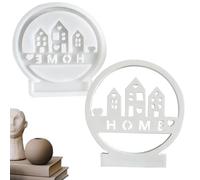 Molde para portavelas de casa, insertos de candelabro, decoración de silicona, cemento, yeso, epoxi, accesorios de fundición para decoración del hogar, manualidades