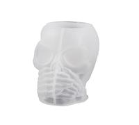 Molde para portavelas de maceta con forma de calavera, adornos artesanales perfumados europeos y americanos, molde para portalápices, jarrón de hormigón, moldes para bolígrafos para resina epoxi