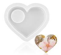 Molde para Portavelas,Molde Candelabros de Forma Corazón,Moldes Portavelas de Silicona en Forma de Corazón,Moldes Resina para Hacer Recipientes para Velas,para Decoración,Boda,DIY