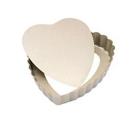 Molde para Quiche y Tarta con Base Extraíble, CORAZÓN, Recubrimiento Antiadherente,Molde de Horno Rizado, Molde para quiche/tarta, Molde para tarta de huevo, Aluminio, 8 pulgadas