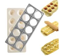 Molde para ravioles 10 agujeros plateado 10x4 pulgadas para hacer bolas de masa hervida práctico molde de aleación para pasta resistente para tartas herramientas seguras para hornear para bolas de mas