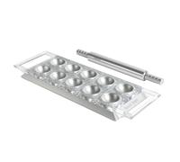 Molde para Raviolis, Máquina para Raviolis, Formas para Raviolis Caseros, Corte Cuadrado de 50 mm, Rodillo de Aluminio Incluido. Modelo: Ravioli Tablet, Plata