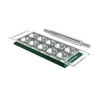 Molde para Raviolis Marcato, Máquina para Raviolis, Formas para Raviolis Caseros, Corte Cuadrado de 50 mm, Rodillo de Aluminio Incluido. Modelo: Ravioli Tablet, Verde.