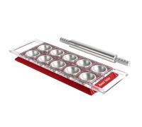 Molde para Raviolis Marcato, Máquina para Raviolis, Formas para Raviolis Caseros, Corte Cuadrado de 50 mm, Mattarello de Aluminio Incluido. Modelo: Ravioli Tablet, Rojo.