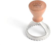 Molde para Raviolis y Galletas, Formas para Raviolis, Cortadores para Galletas, en Madera Maciza y Aluminio Fundido, Molde Redondo de 48 mm