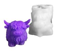 Molde para resina de animales - Formas de silicona lindas,Molde Highland Cow para cera tartas helados alimentos gomosos velas chocolate gelatina dulces hornear