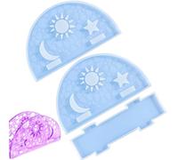 Molde para servilletas epoxi - Juego de soportes con diseño de estrella y luna, marco de resina transparente, modelo decorativo reutilizable, estructura duradera para mesa, kit de diseño Cre