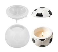 Molde para tarro con tapa, diseño de fútbol 3D, reutilizable, decoración de | Molde de taza de vela para vacaciones, fiesta de cumpleaños, oficinas, hogar, habitación, escritorio, dormitorio, apartamento