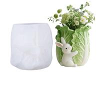 Molde Para Tarro De Conejito De Vela, Molde De Silicona Para Conejo De Pascua Abrazando Repollo, Mold Para Vela De Aromaterapia Para El Hogar, Granja, Vacaciones, De Primavera, Contenedor De A