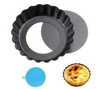 Molde Para Tarta 8cm, Molde Quiche Con Base De ElevacióN, Moldes Para Pan Base ExtraíBle, Seguro Molde Tarta, Moldes Para Tartas, Molde Para Quiche Y Tarta Con, Para Quiche, Tarta,(8cm * 1, Negro)