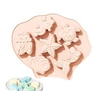 Molde para tarta temático, molde de silicona con temática marina | Molde para caramelos de chocolate,Molde para tarta con medusa, estrella de mar, caballito de mar, concha, cola de para p