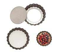 Molde Para Tartaletas, 2 Unidades Piezas Sartenes de Lata de Quiche de Fondo Suelto Extraíbles de 10 cm, Bandeja de Quiche Redonda Antiadherente para Tartas de Queso, Pizza