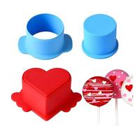 Molde para tartas | Forma de pastel con empujador,Juego de prensa de formas, Accesorios de pastelería lisos para el hogar para postres en palos, herramienta educativa