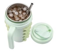 Molde para Vasos de Hielo,Bandeja Exprimible para Congelador con Popote | Vaso de Hielo de Fácil Desmoldado con Interior de Acero Inoxidable,para Cócteles, Té, Café, Uso Doméstico, Picnic, Camping, Re