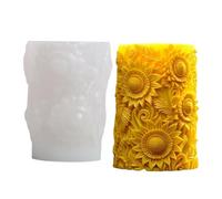 Molde Para Velas Cilíndricas En Relieve - Molde Para Velass Hojass Redondas | Moldes Para Velas De Pilar Hechos A Mano | Moldes En Relieve De Hojas Redondas | Moldee Hojas De Jabón De Pilar Hecho A