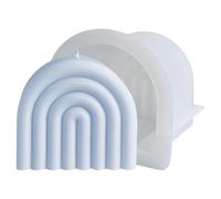 Molde para velas con - Molde de silicona en forma de U con rayas, molde de silicona con geométrico | de resina epoxi para manualidades, antiadherente, 3D, para jabón, torta, Fondant