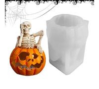 Molde Para Velas De Calabaza, Moldes De Resina Para Velas De Calabaza Calavera, Fabricante De Jabón Aromaterapia Resina Decoración De Escritorio Artesanal De Chocolate Cupcake