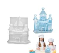 Molde para velas de castillo 3D: estructura de silicona, formador de chocolate flexible decorativo, solución de desmolde suave, moldeador de escultura en miniatura, base de exhibición creativa | para