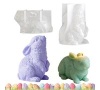 Molde para velas de conejito del Este, 3D Rabbit Easter Candle Making Supplies, Soap Mold for DIY Crafting, Plaster Ornament Casting, Handmade Art Projects, Home Accent Decor for Family Friends