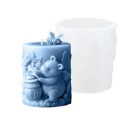 Molde Para Velas De Oso,Molde Cilíndrico Antiadherente De Fácil Liberación - Diseño Oso De Miel En Silicona Antiadherente Para Velas,Para Manualidades Caseras DIY Con