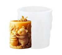 Molde Para Velas De Oso | Molde Cilíndrico De Caricatura Para Fundición,Diseño De Oso Miel, Antiadherente Y Fácil Desmolde,Para Velas De, Jabón, Yeso, Arcilla Y Resina En Manualidades