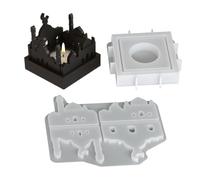 Molde Para Velas De Té - Molde de Fundición de Hormigón Antiadherente | para Portavelas con Forma de Casa y Fácil Liberación - Para Hogar Resina Yeso Manualidades Día De San Valentín Cumpleaños