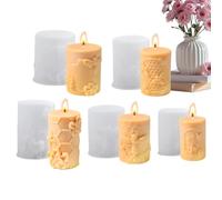 Molde Para Velas: Juego De 5 Moldes De Silicona Con Temática De, Moldes Para Velas De Pilar, Diseñados Para Elaborar Perfumadas, Jabón Y Productos De Yeso | Accesorio Para Hombres, Mujeres