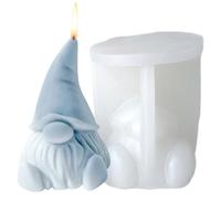 Molde para velas navideñas en forma de gnomo 3D, moldes de silicona fáciles de usar, antiadherentes, de fácil liberación, para velas, jabón, manualidades y más. Moldes para navideñas. Molde