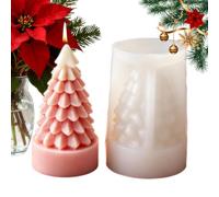 Molde para velas para árbol de Navidad, antiadherente, reutilizable | Moldes de silicona para árbol de Navidad para resina epoxi, jabón, yeso, caramelos, chocolate, decoración del hogar, A