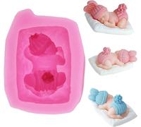 Molde Pastel Dormido Moldes Jabón Bricolaje Bebés Molde Silicona 3D Baby Pasta Molde Pastel Silicona Ángel Molde Ángel Arcilla Polimérica para Decoración Pasta Azúcar Masa Pasteles Diseño Dulces