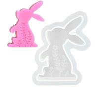 Molde plano Conejito de Pascua - Moldes de silicona de arcilla Conejito de Pascua | Moldes de resina de conejo de gato de Pascua, moldes para velas para animales, moldes para jabón para decoración