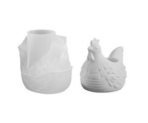 Molde portalámparas - Gallina 3D silicona soporte | Moldes resina epoxi | Pascua primavera granja, bote bisutería, vaciado escayola, molde decoración artesanal
